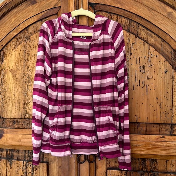 Kickee Pants Bamboo Purple Stripe Zip Hoodie Soft - Picture 1 of 6